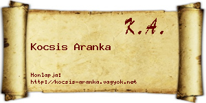Kocsis Aranka névjegykártya