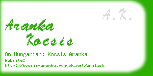aranka kocsis business card